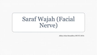 Saraf Wajah (Facial
Nerve)
Aditya Johan Romadhon, SST.FT, M.Fis
 