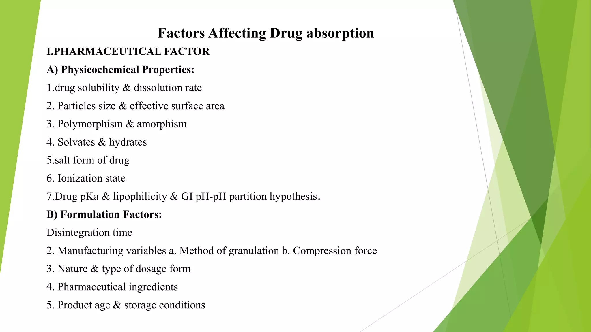 Medication Absorption Chart.pdf Factors Affecting Drug Absorption | PDF