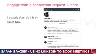 Engage with a connection request + note
I actually don’t do this on
Sales Nav.
 