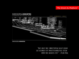 “ the way the street feels may soon be defined by what cannot be seen  with the naked eye ” – Dan Hill ‘ The Street As Platform’ 