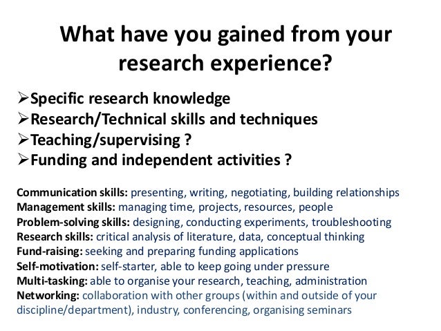 cv advice for postgraduates and postdoctoral researchers technical skills cv