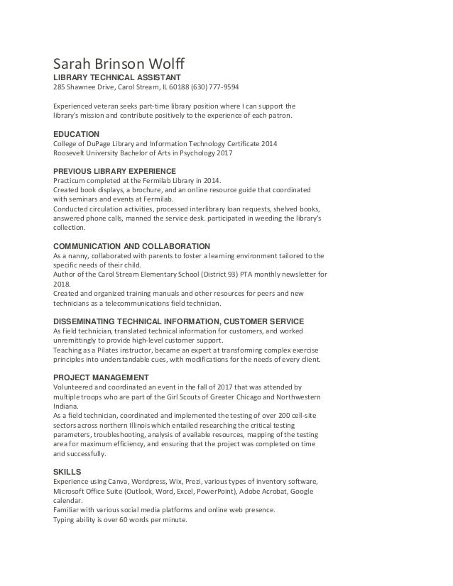 Sarah Brinson Wolff Resume