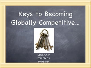 Keys to Becoming Globally Competitive… Sarah Grier EDU 274.35 Dr.Painter 
