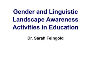 Sarah landscape awareness