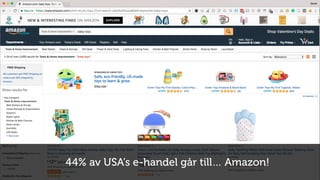 X
44% av USA’s e-handel går till… Amazon!
 