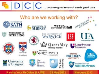 DCC Institutional Engagement




         Developing an RDM Policy at UAL
 