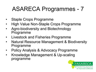 Introducing the Association for Strengthening Agricultural Research in Eastern and Central Africa