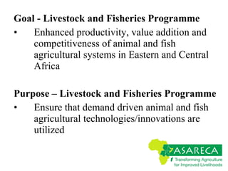 Introducing the Association for Strengthening Agricultural Research in Eastern and Central Africa