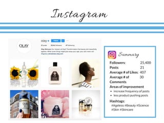 Instagram
Followers:                      25,400
Posts:                                21
Average # of Likes:  407
Average...