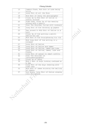 Filming Schedule

-10-

 