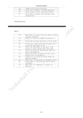 Filming Schedule

-11-

 