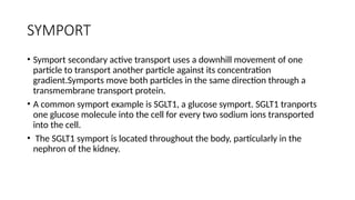 Membrane transport as a Biochemistry topic | PPTX