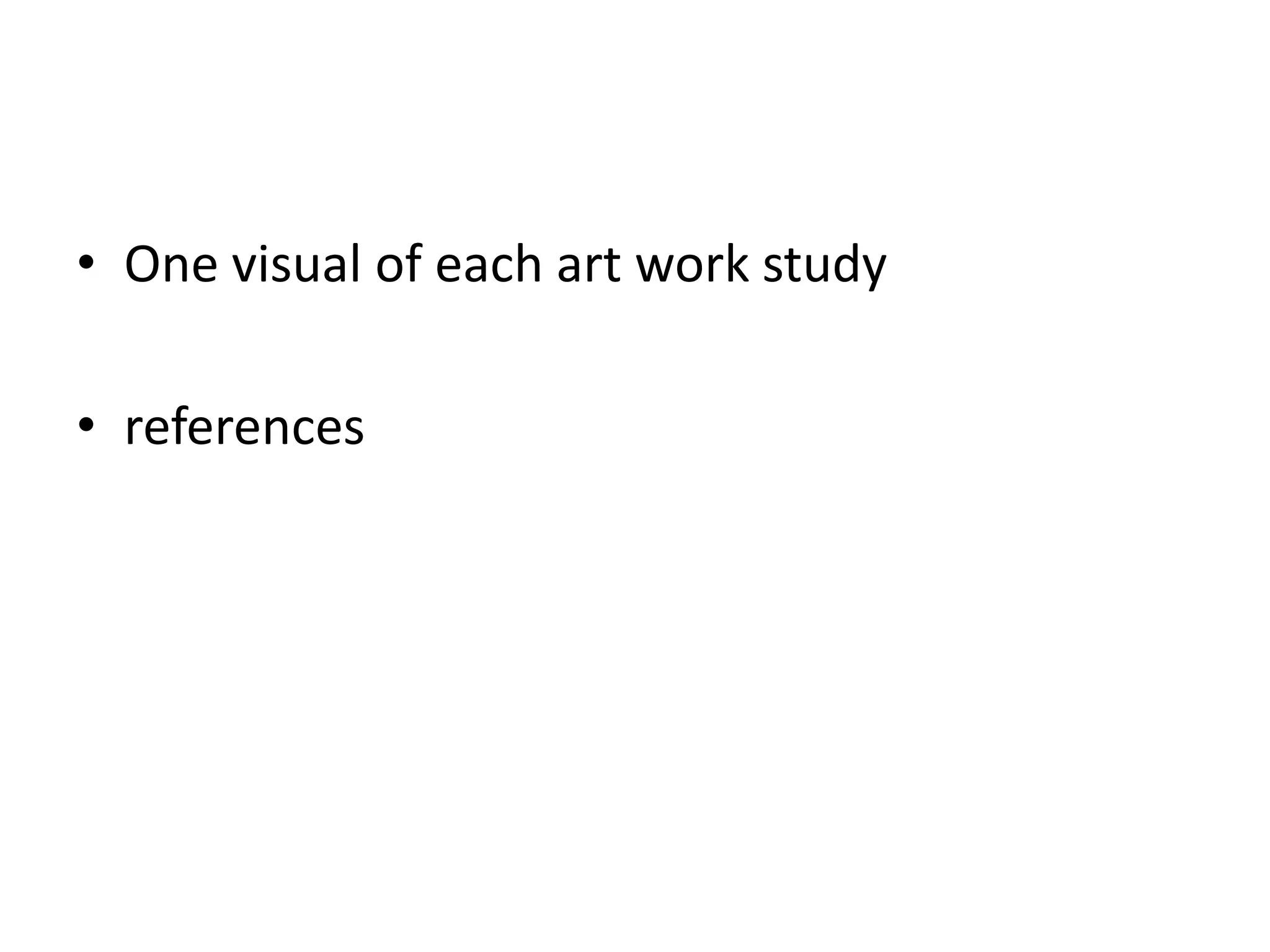 One visual of each art work studyreferences