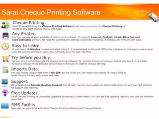Saral cheque Printing Software | PPT