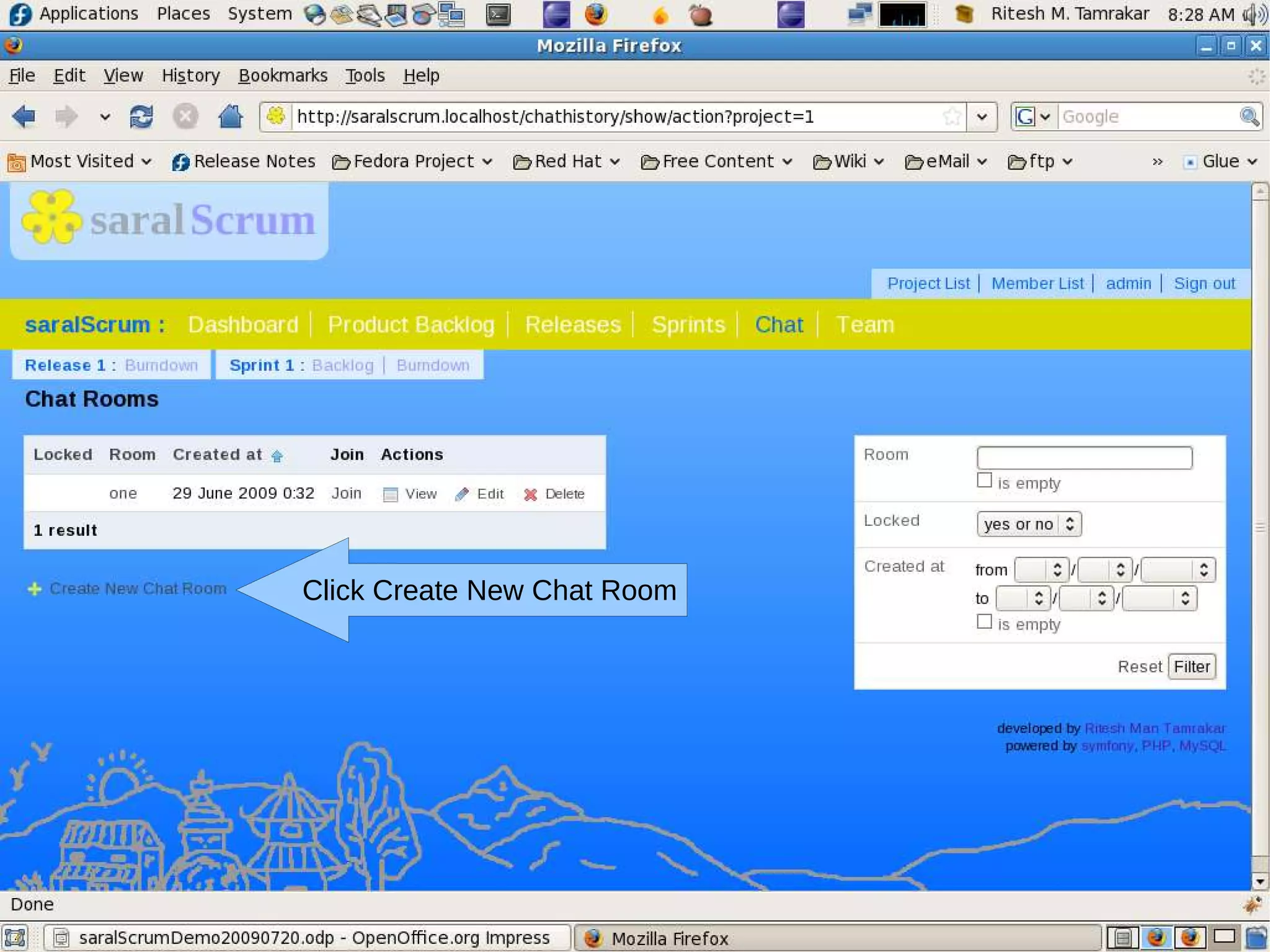 Click Create New Chat Room
 