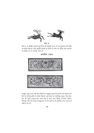 49
fp= l esa iznf'kZr mNyrs gq, fgj.k dh vkÑfr HkkX;] èku ,oa lqvolj dh izkfIr
dk izrhd fpà gSaA ,slh vkÑfr ydM+h ds r[rksa ij mdsj dj nhokj vkSj njoktksa
ij fo'ks"k :i ls yxk;h tkrh gSaA
vkarfjd Vkby
mi;qZä uewus mÙke xzgksa vkSj flrkjksa ds vuqdwy izHkko dh lajpuk dks crkrs gSa tks
èkS;Z ,oa nh?kkZ;q izkfIr ds ladsr fpà gSaA bl izdkj ds IykfLVd Vkby] okWy isij]
Nr dh Vkby (Tiles) est] 'k;u d{k ds pknj eè; ,f'k;k] gkaxdkax] cSadkWx]
flaxkiqj] phu ,oa tkiku esa cgqrk;r ls ik;s tkrs gSa] tks vkarfjd lkt&lTtk ds
vfHkUu vax gSaA
fp= l
 