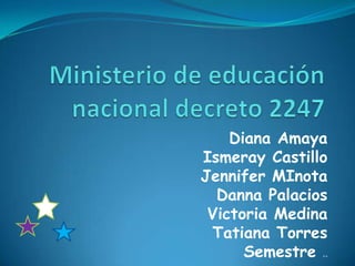 Diana Amaya
Ismeray Castillo
Jennifer MInota
  Danna Palacios
 Victoria Medina
 Tatiana Torres
      Semestre 2-2
 