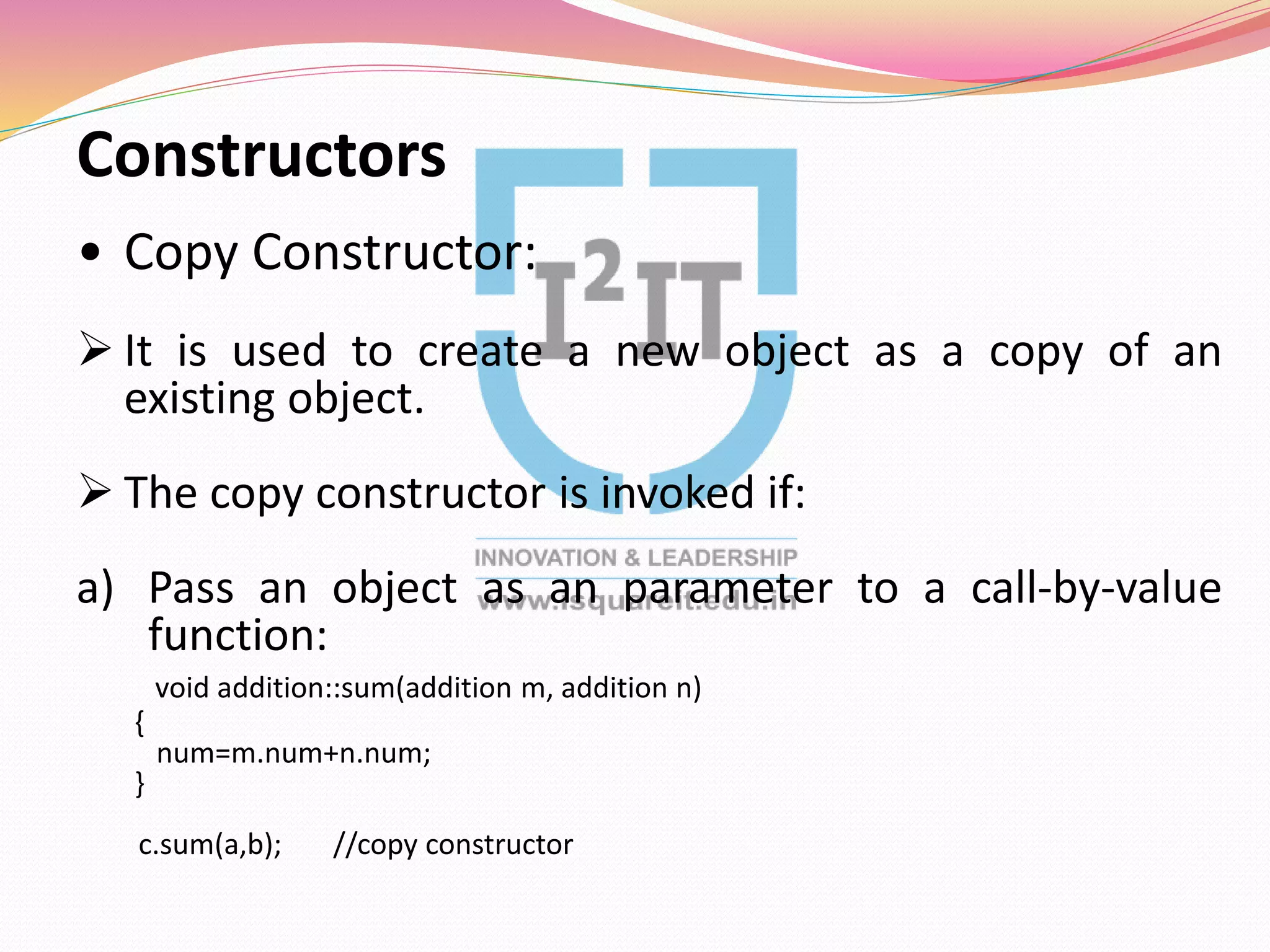 Constructors and Destructor in C++ | PPTX