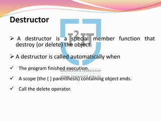 Constructors and Destructor in C++ | PPTX
