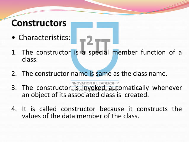 Constructors and Destructor in C++ | PPT