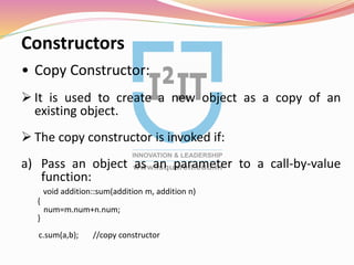 Constructors and Destructor in C++ | PPTX