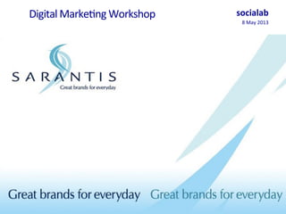 Digital	
  Marke,ng	
  Workshop	
  
	
  
socialab	
  
8	
  May	
  2013	
  
 