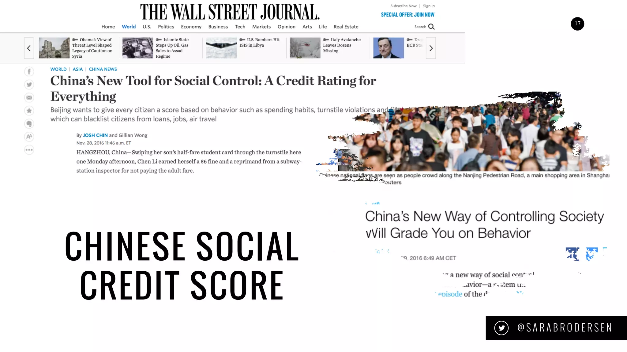17
CHINESE SOCIAL
CREDIT SCORE
@ S A R A B R O D E R S E N
 