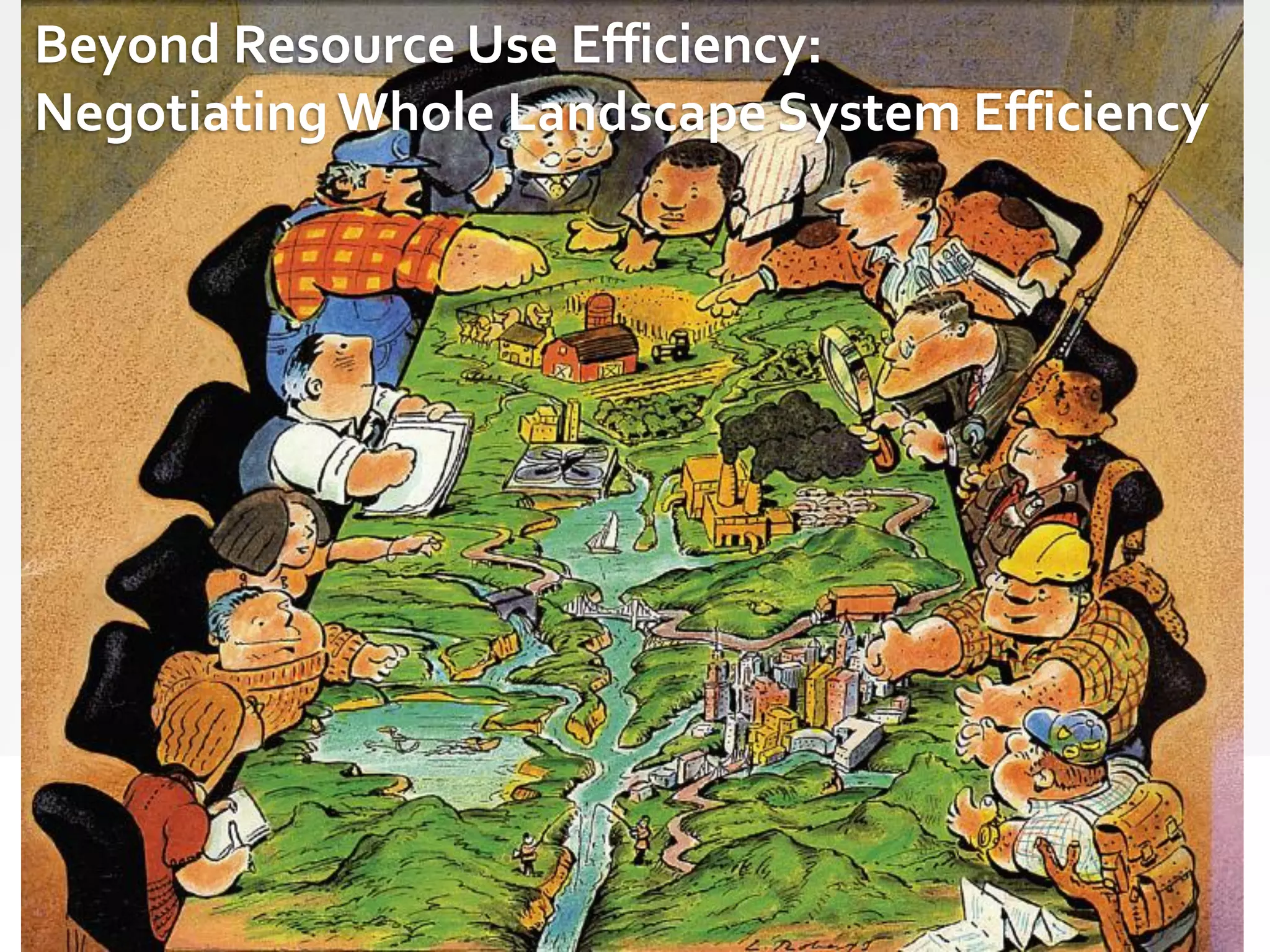 Beyond Resource Use Efficiency:
Negotiating Whole Landscape System Efficiency
 