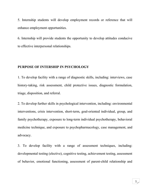 Psychology Internship Report