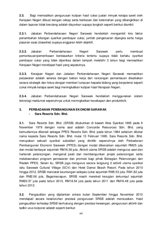 Laporan Ketua Audit Negara 2013 Siri 1 Sarawak