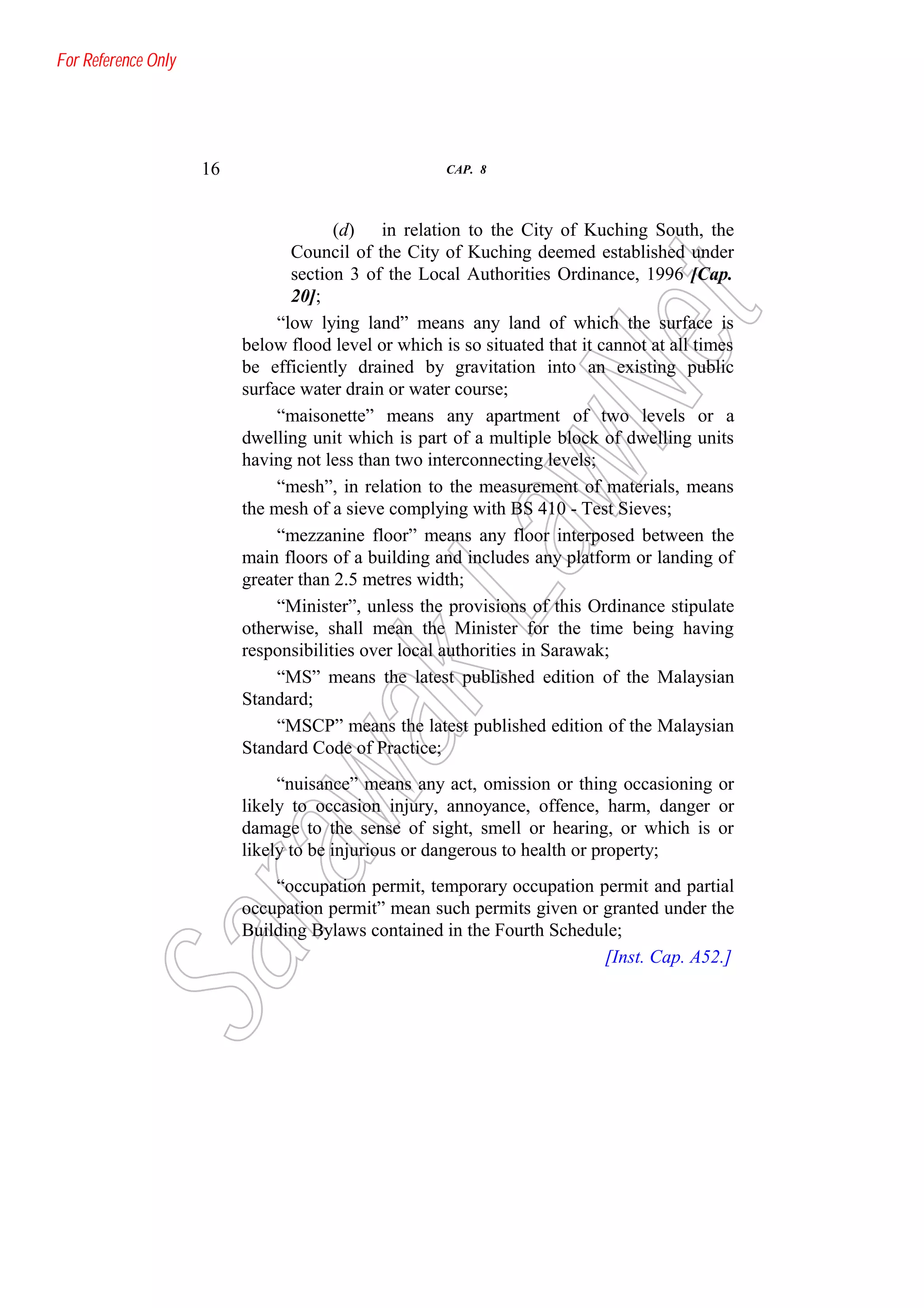 Sarawak building ordinance 1994 | PDF