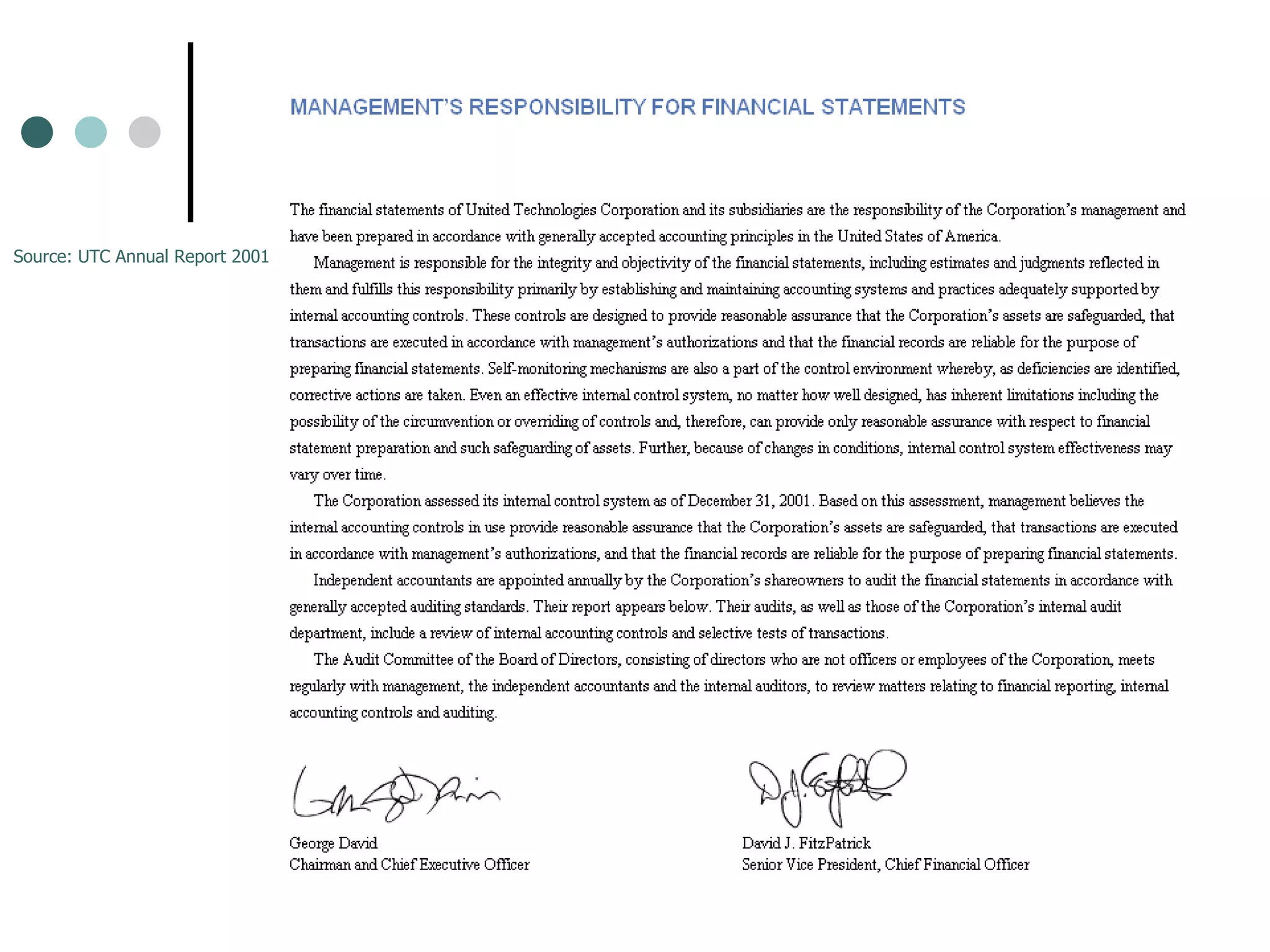 Source: UTC Annual Report 2001 