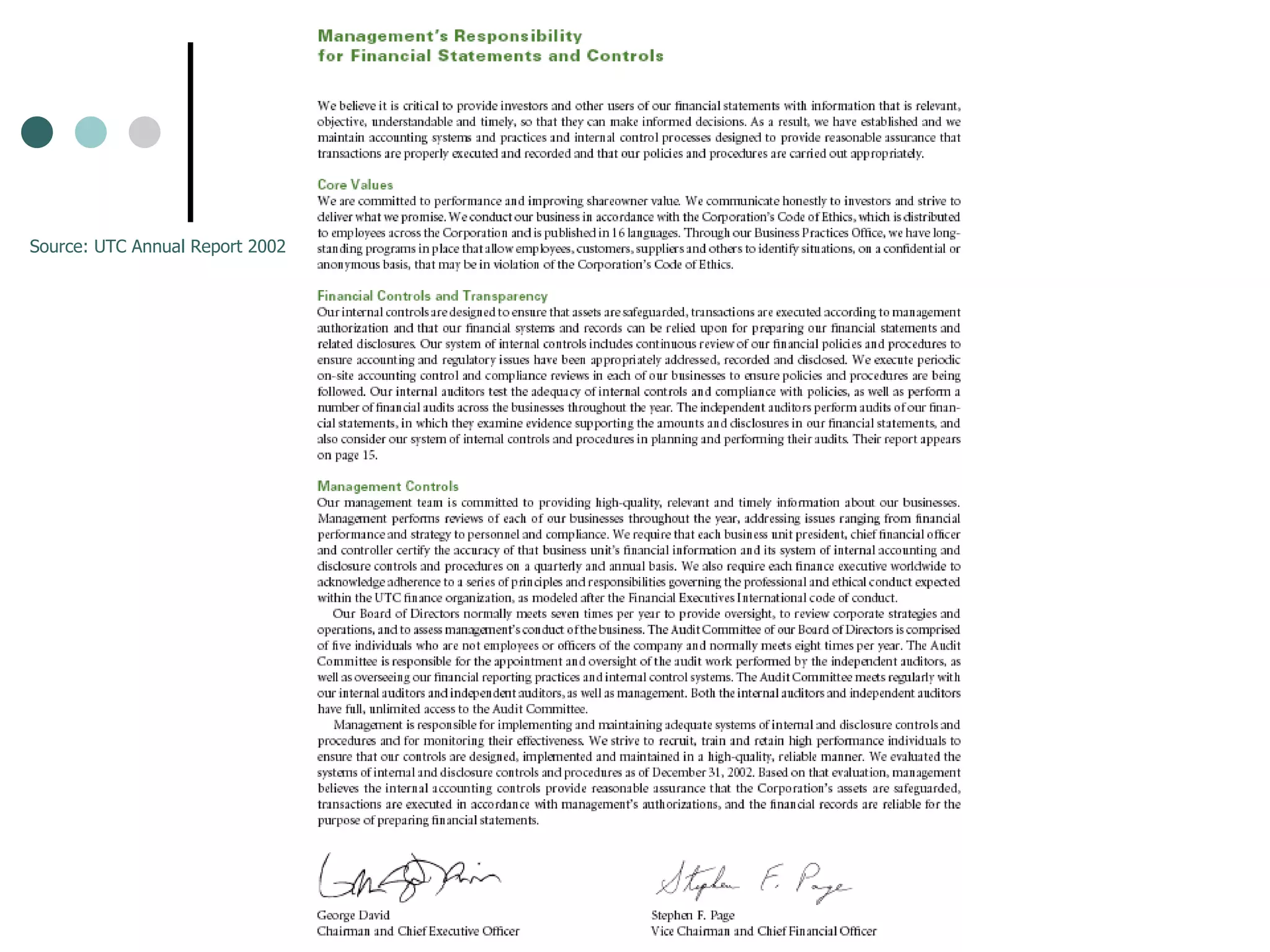 Source: UTC Annual Report 2002 