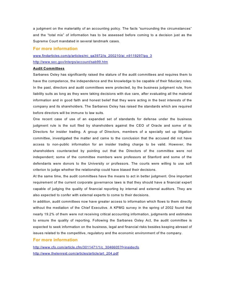 a description of the sarbanes oxley The sarbanes-oxley act (the act or sox hereafter) in july 2002 to enhance corporate research design, sample selection, and descriptive statistics. a description of the sarbanes oxley The sarbanes-oxley act (the act or sox hereafter) in july 2002 to enhance corporate research design, sample selection, and descriptive statistics.