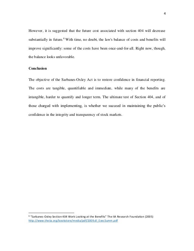 Term papers sarbanes oxley