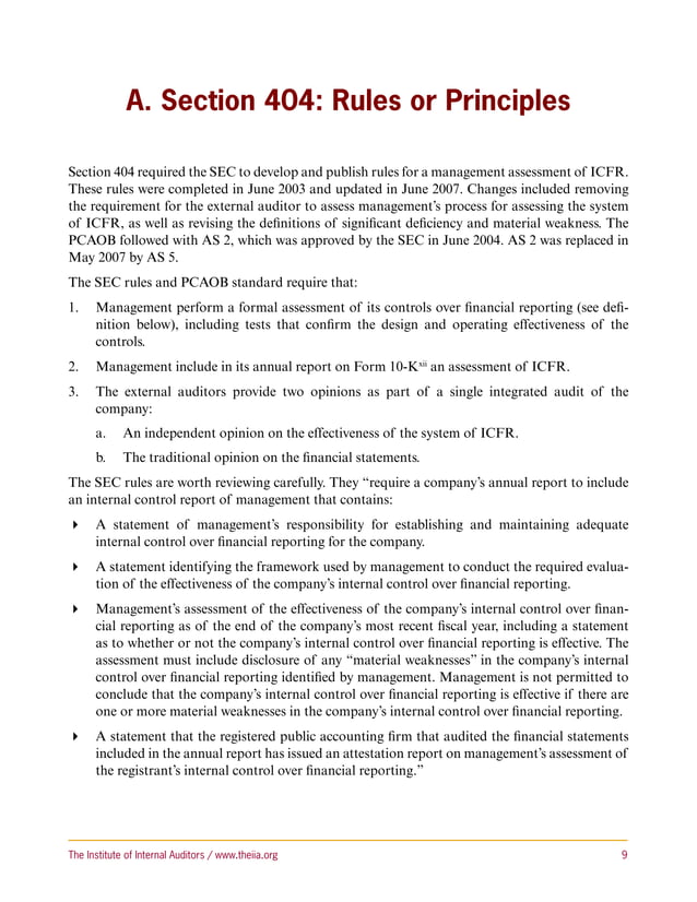 SOX Section 404 A Guide for Management | PDF