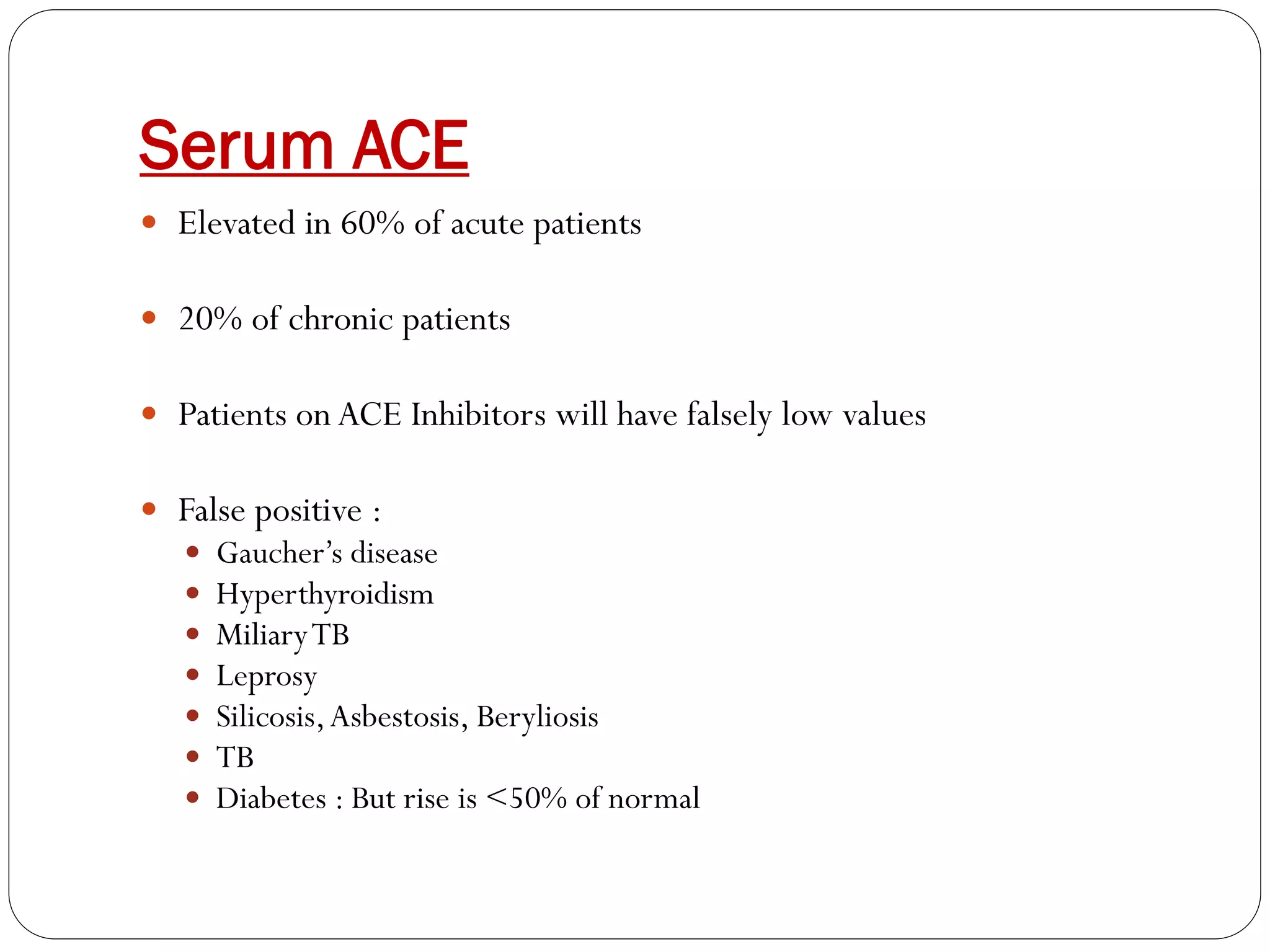 Sarcoidosis Ace Level Sarcoidosis | PDF