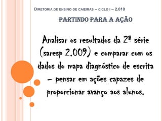 Diretoria de ensino de caieiras – ciclo i – 2.010No que se trata das habilidades???As mais importantes valem para qualquer disciplina:Comparar;