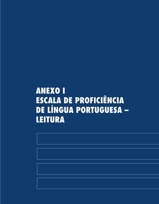 267
ANEXO i
ESCALA DE proficiência
de língua portuguesa –
leitura
 