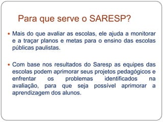 Saresp para alunos | PPTX