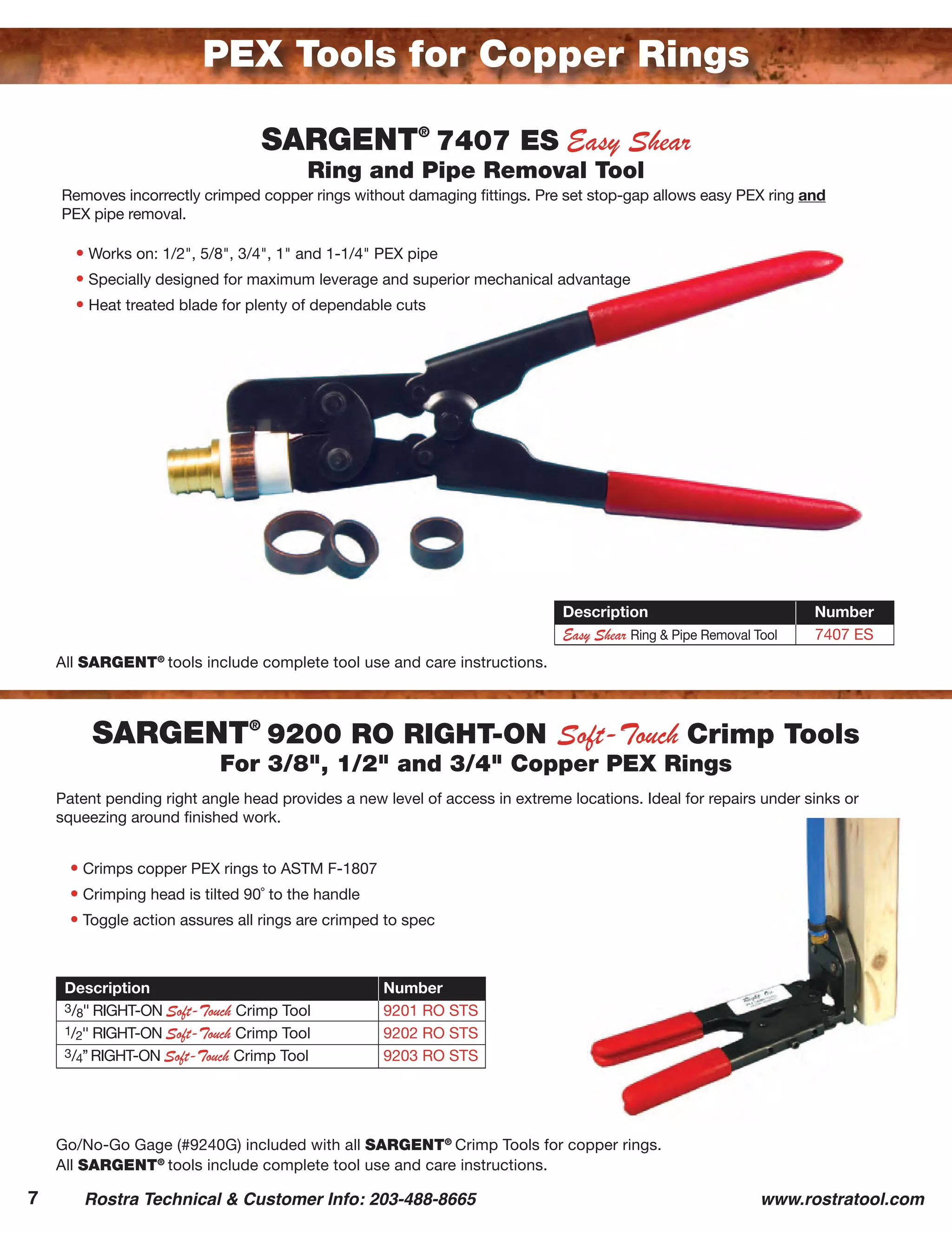 SARGENT Pex Tools Catalog PDF