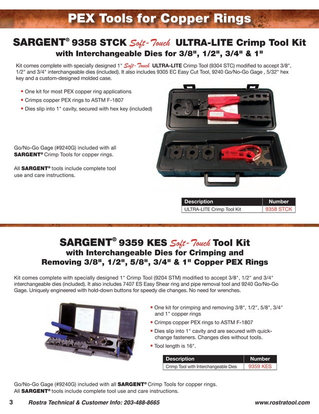 SARGENT Pex Tools Catalog PDF
