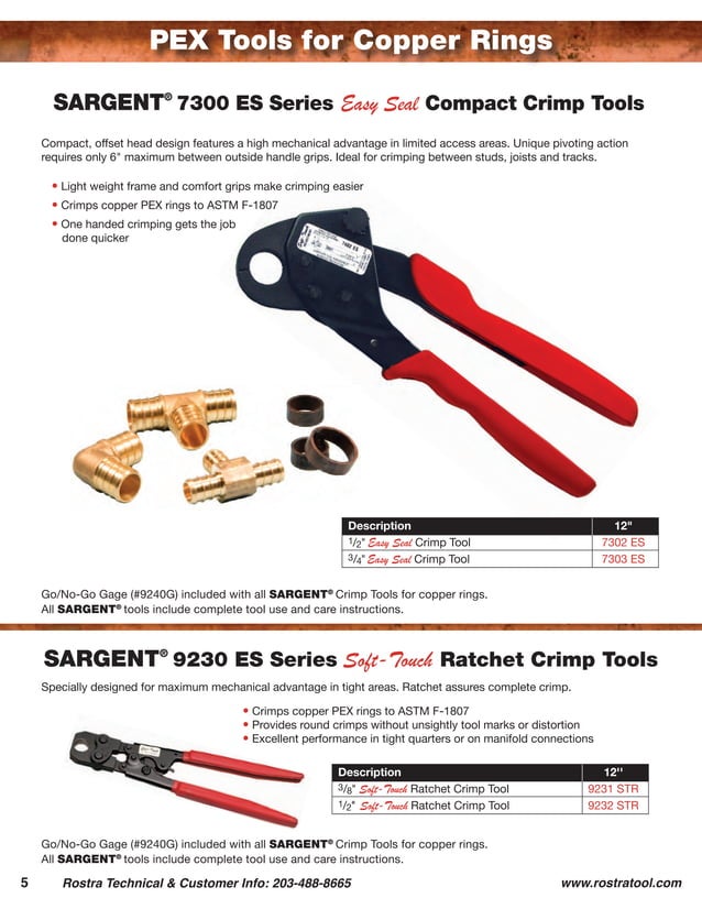 SARGENT Pex Tools Catalog PDF