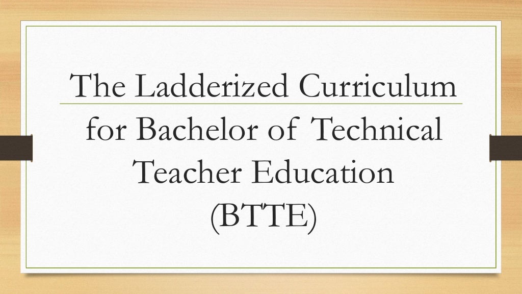The Curriculum Of BSE And BEED