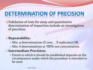 Validation of Analytical and Bioanalytical methods | PPTX