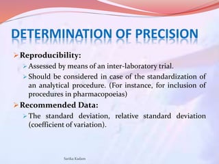 Validation of Analytical and Bioanalytical methods | PPTX