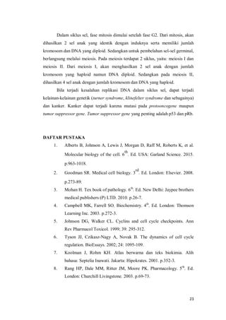 Sari pustaka siklus sel | PDF