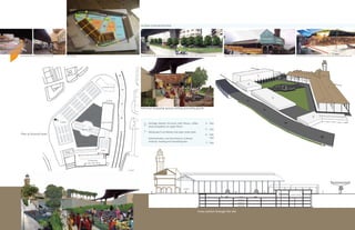 Stalls              Supermarket
                                                                                                                                            Meat

                                                                                                                        PLAZA
                                                                                                                                         PLAZA     Admin    DESIGN CONSIDERATIONS

                                                                10’                                                                                Fruits
                                                                                                                                                                                                                                                                                                         Gallery Space
                                                                                                                                                                                                                                                                                                                         Coffee
                                                                                                                                                                                                                                                                                                                          Shop
Proposed facade location                                                                                                                                                                                                                                                                                                          Library

                                                                                                                                                                                                                     Green Buffer Zone                                           Opening up the facade

                           Existing facade’s proximity to the fly-over            Site Zoning                                                               Green Space under the fly-over segregates the market from the traffic around the island site   Restructuring the functions in the heritage structure                                  Establishing a visual link to enhance other elements within the site




                                                                                                                                                                                                                                                                                                    3
                                                                                                                                                                                                                                                                                                                            2
                                                                                                                                                                                                                                                                                        4
                                                                                                                                  seasonal shed                                                                                                                                                                                   7                                                      1


                                                                                                                                                                                                                                                                                                                     5
                                                                                                                                       parking


                                                                                                                                                            Informal shopping spaces selling speciality goods
                                                                                                                    plaza
                                                                                                                                                                                                                                                                                                                                                                     6
                                                                         market                                                 supermarket
                                                                                                                                                                1 - Heritage Market Structure with library, coffee                        4 - Meat, Poultry and Fish Market (Retail)
                                                                                                                                                                2-
                                                                                                                                                                    shop and gallery on upper floors
                                                                                                    display shed                                                                                                                          5 - Small scale Supermarket for 2 mile residents
                                                                                                                                                                3 - Wholesale Fruit Market and open retail stalls
                            Plan at Ground level                                                                                                                                                                                          6 - Seasonal display of fruits and vegetables, Farmer’s
                                                                                                                                                                     Administration and Dormitories, Culinary                                 and Artisan’s market
                                                                                                         plaza                                                       Institute, loading and unloading bays
                                                                                                                                                                                                                                          7 - Hawkers, Food stalls, etc around heritage fountain

                                                                                                                                meat
                                                                              fruits


                                                                                                                 loading bay




                                                                                                                                                                                     library

                                                                                                                                                                                   coffee shop


                                                                                                                                                                                                               market

                                                                                                                                                                                                                                                                                                                                            supermarket
                                                                                                                                                                                                                                                                             plaza
                                                                                                                                                                                                                                                                            parking
                                                                                                                                                                                                                                                                            parking
                                                                                                                                                                                                                                                                            parking


                                                                                                                                                                                                                                 Cross section through the site




                                                                                                                                                            Sunken plaza celebrating the experience of space
 
