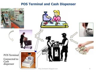 POS Terminal and Cash Dispenser
POS Terminal
Connected to
Cash
dispenser
8http://embaitm.blogspot.com
 