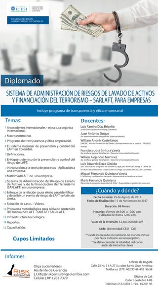 Sarlaft diplomado Risk Consulting Colombia